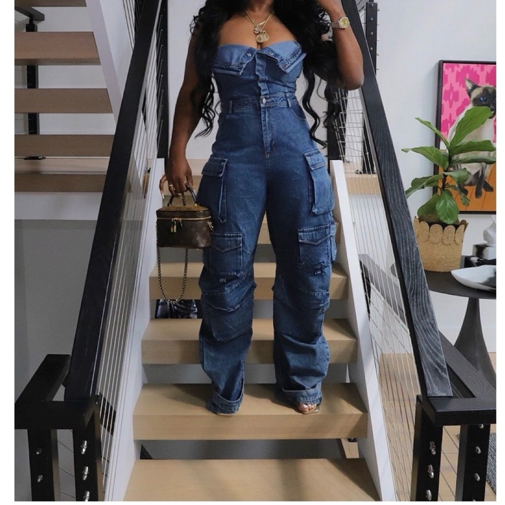 Brand new jean jumpsuit size 8
